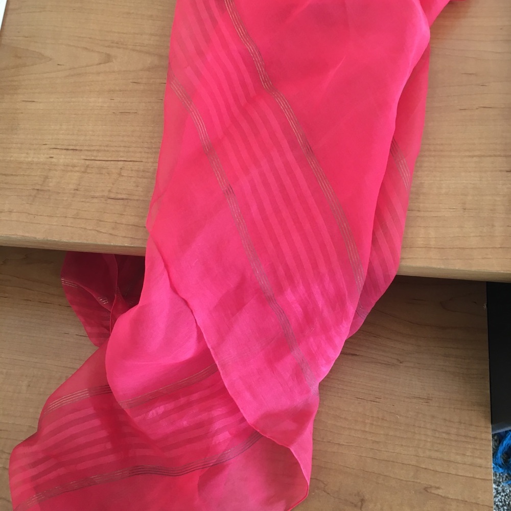 Pink chiffon scarf